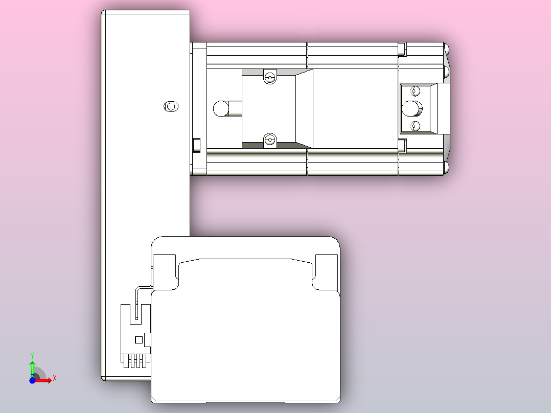 皮带直线轴半封闭可选导轨TPA-HNB-85D-90-L50-RU-C-P20-N3前视图