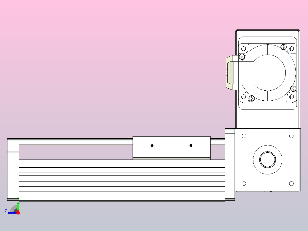 皮带直线轴半封闭可选导轨TPA-HNB-85D-90-L50-RU-C-P20-N3右视图