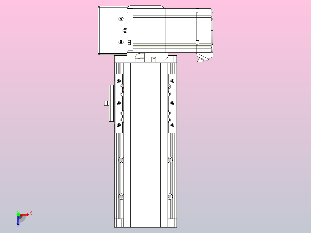 皮带直线轴半封闭可选导轨TPA-HNB-85D-90-L50-RU-C-P20-N3俯视图