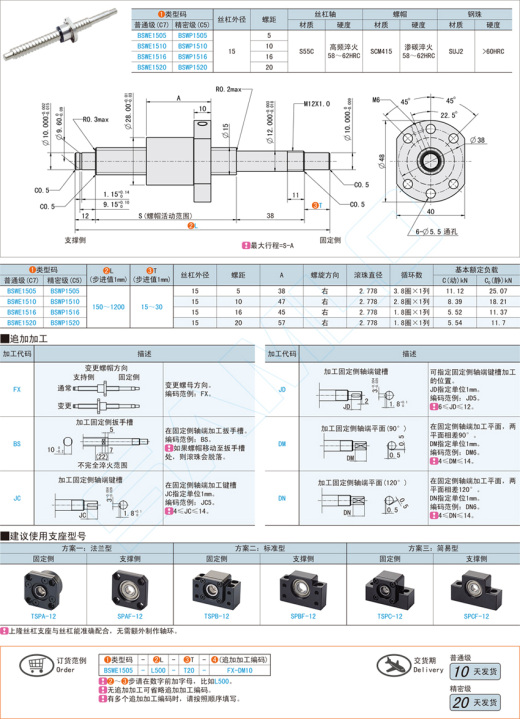 滚珠丝杠-轴径15@BSWE15 BSWP15缩略图