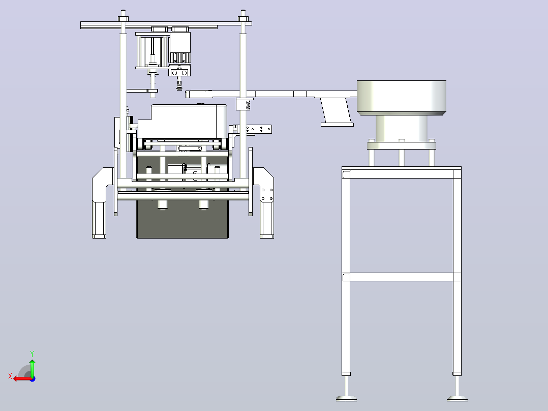 电表自动压铅封设备3D模型后视图