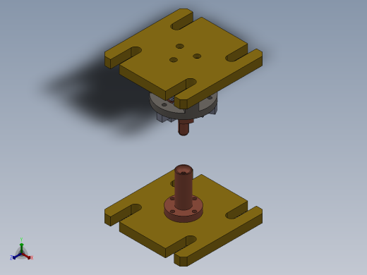 小轴凸焊工装正等轴测缩略图