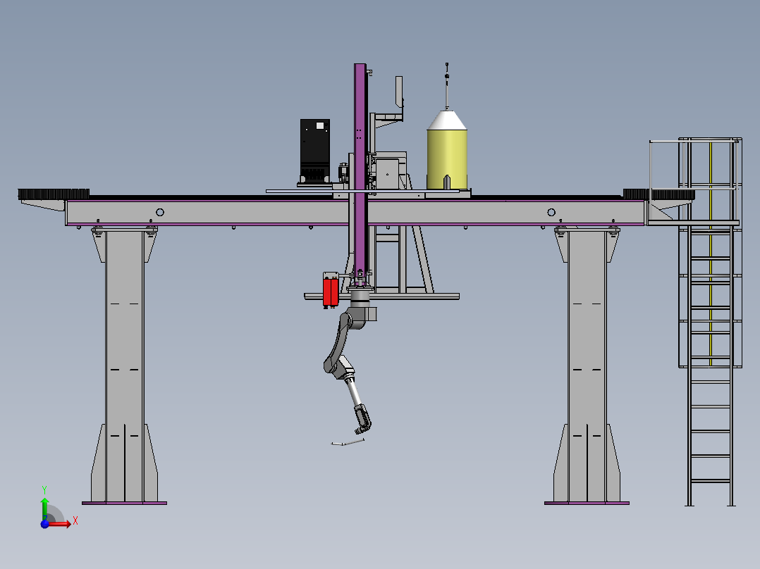 龙门架焊接机器人sw16可编辑前视图