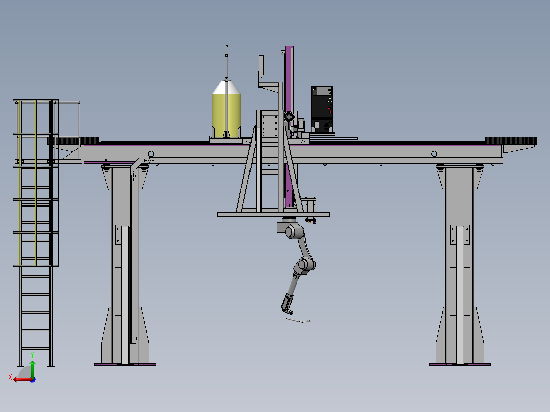 龙门架焊接机器人sw16可编辑后视图