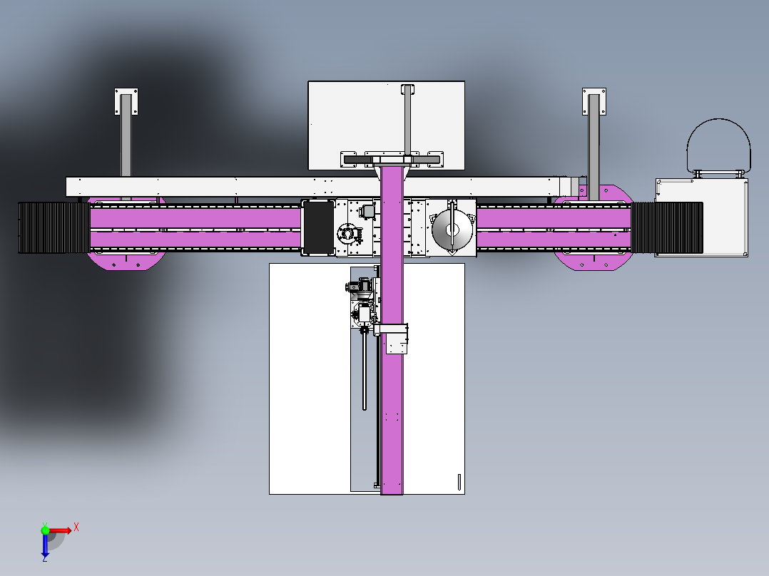 龙门架焊接机器人sw16可编辑俯视图