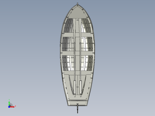 Jolle小船结构造型3D打印图纸 RHINO设计前视缩略图