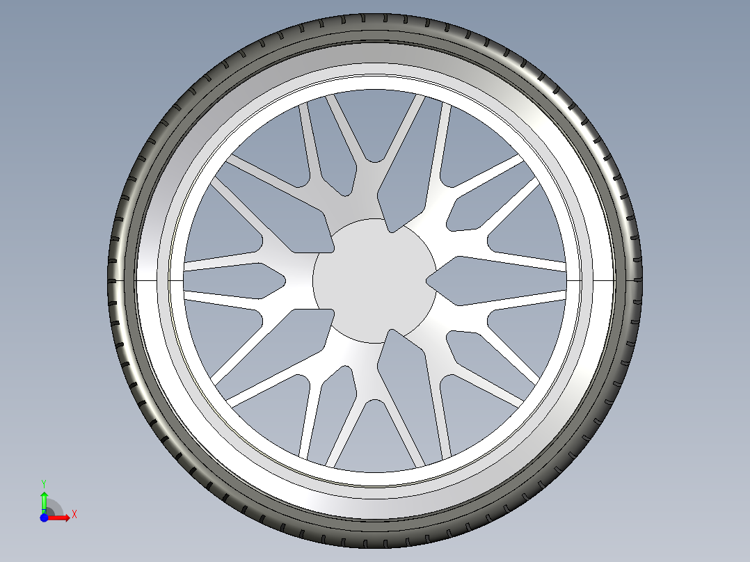 基尼车轮3D模型前视图