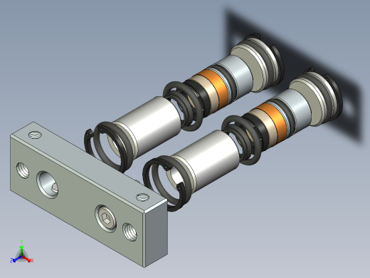 雙倍力缸-12口徑正等轴测缩略图