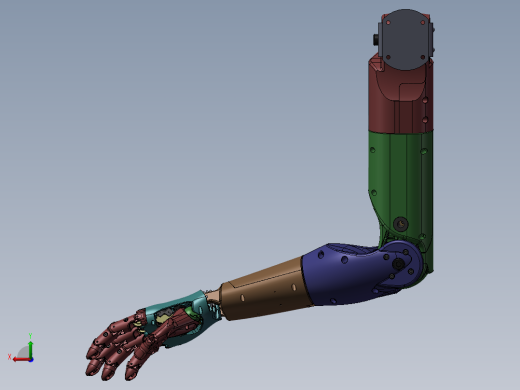 仿生机械手机器人手臂手掌3D模型设计 三维3d图纸 机械设计后视缩略图