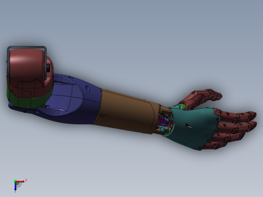 仿生机械手机器人手臂手掌3D模型设计 三维3d图纸 机械设计俯视缩略图