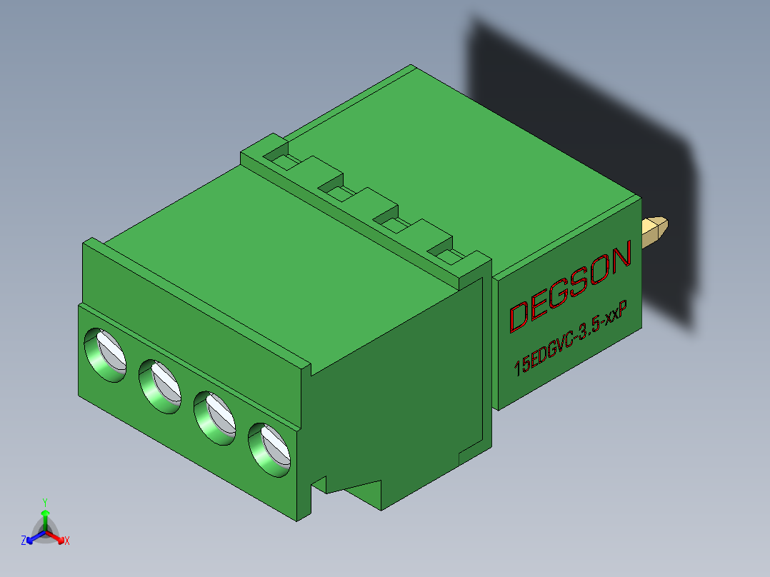15EDG-3.5-4P(V-Hhb)正等轴测图