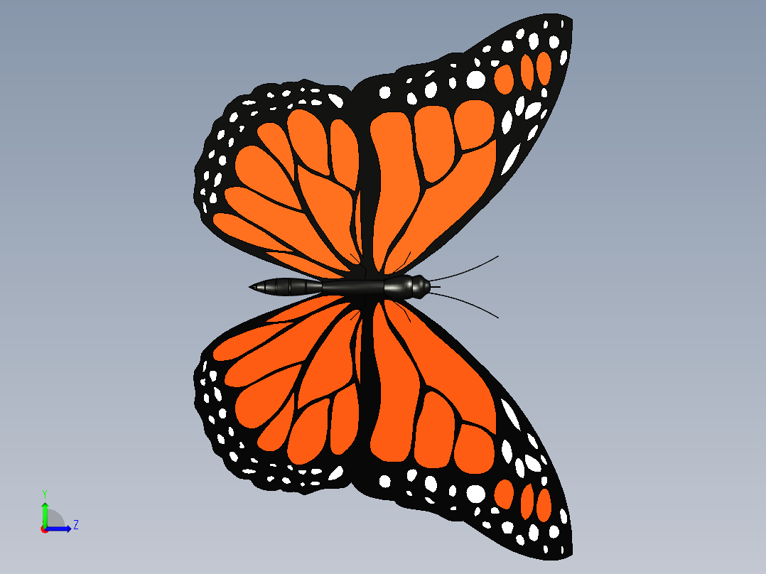 蝴蝶蝴蝶Catia IGES左视图