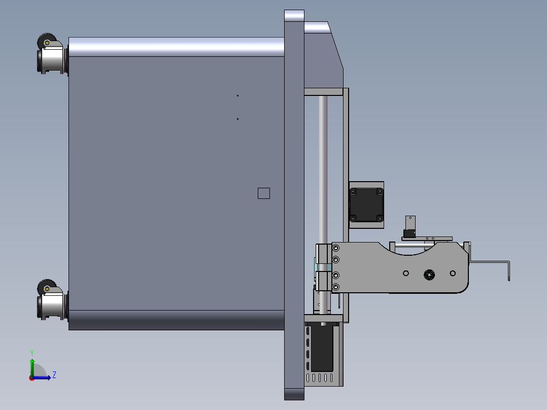 三轴桌面台式点胶机左视图