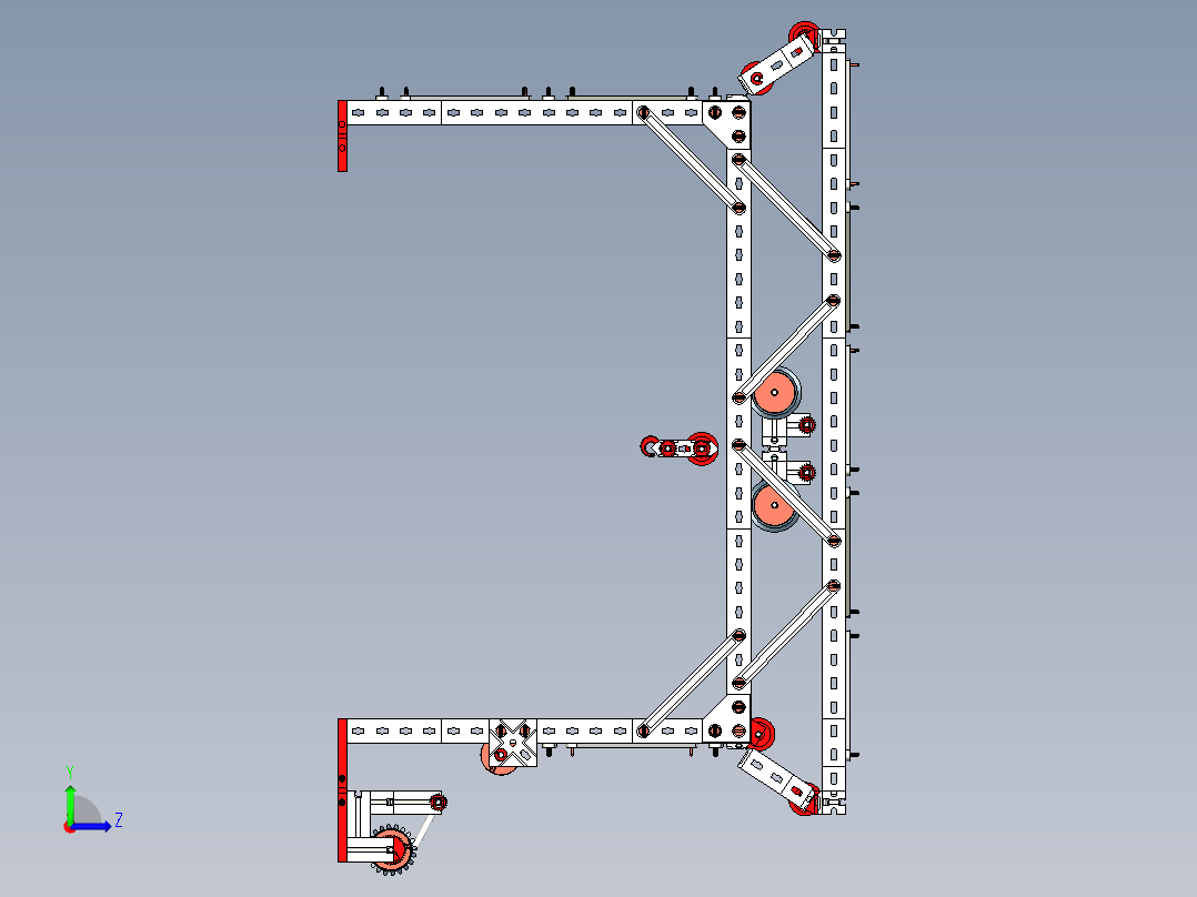 Portal crane门式起重机3D数模图纸 STP格式左视图