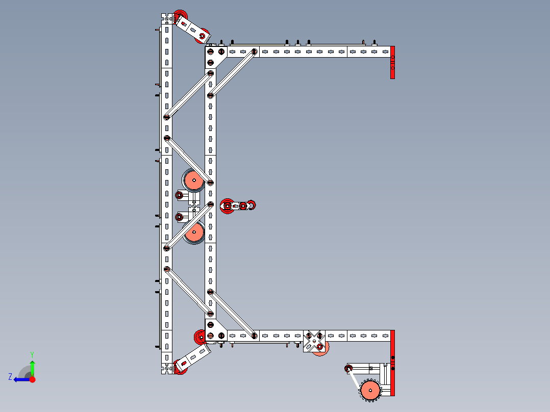 Portal crane门式起重机3D数模图纸 STP格式右视图