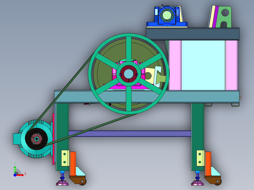 小型颚式铜矿化验室磨粉机前视图