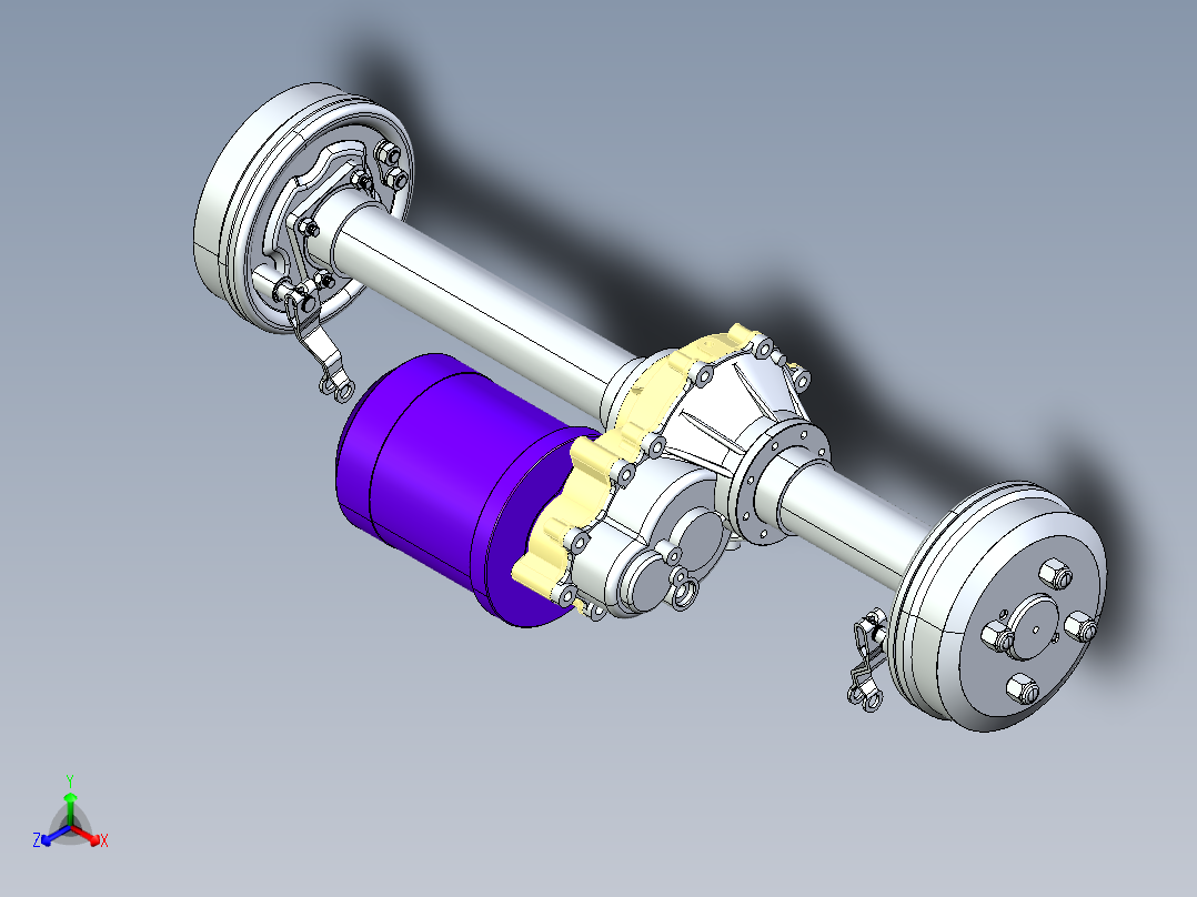 电驱动桥装配体正等轴测图