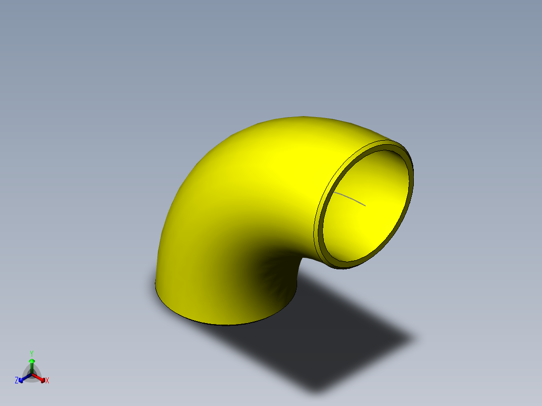 90deg lr metric elbow正等轴测图