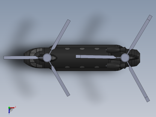 CH-47运输直升机简易玩具俯视缩略图