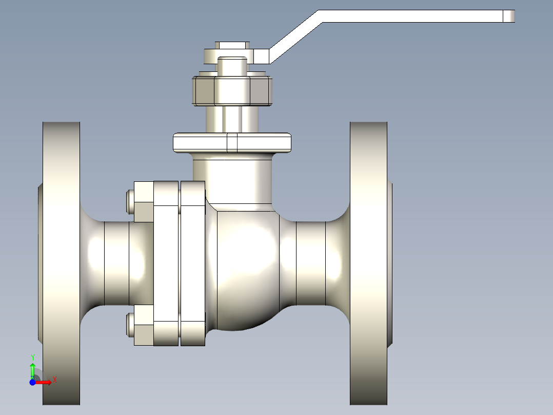 管道手动球阀-水管开关阀-手动阀门DN25铸钢球阀前视图