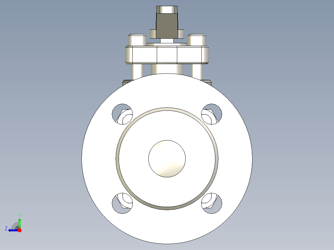 管道手动球阀-水管开关阀-手动阀门DN25铸钢球阀右视图