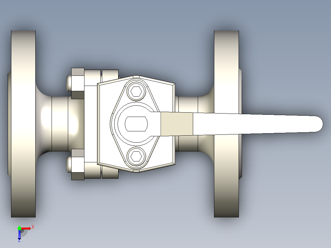 管道手动球阀-水管开关阀-手动阀门DN25铸钢球阀俯视图