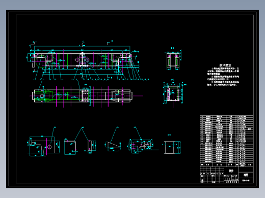 18-22.5桥式起重机主梁设计5张CAD图