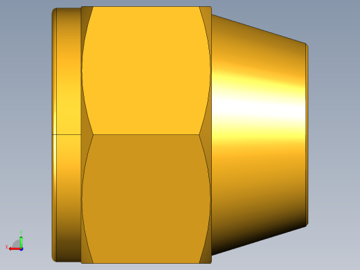 扩口式工业通用硬管接头Shorter Nut 41FX-10后视缩略图