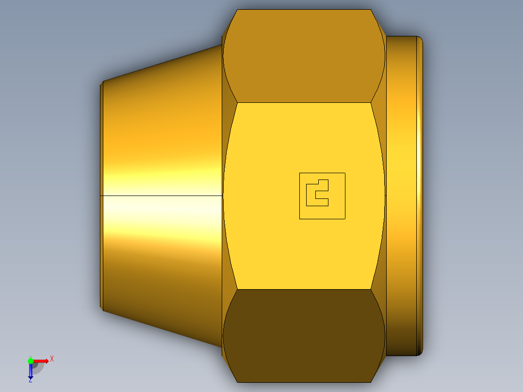 扩口式工业通用硬管接头Shorter Nut 41FX-10俯视图