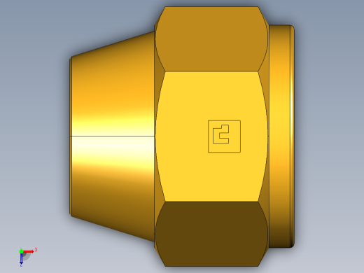 扩口式工业通用硬管接头Shorter Nut 41FX-10俯视缩略图
