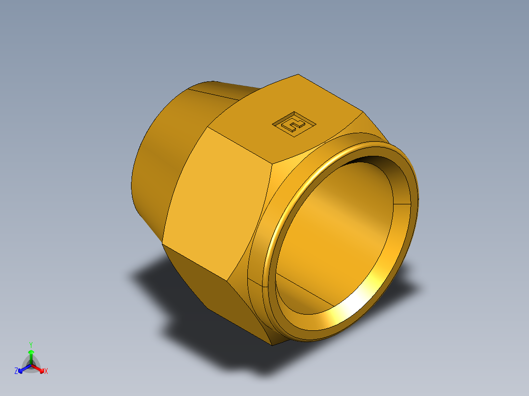 扩口式工业通用硬管接头Shorter Nut 41FX-10正等轴测图