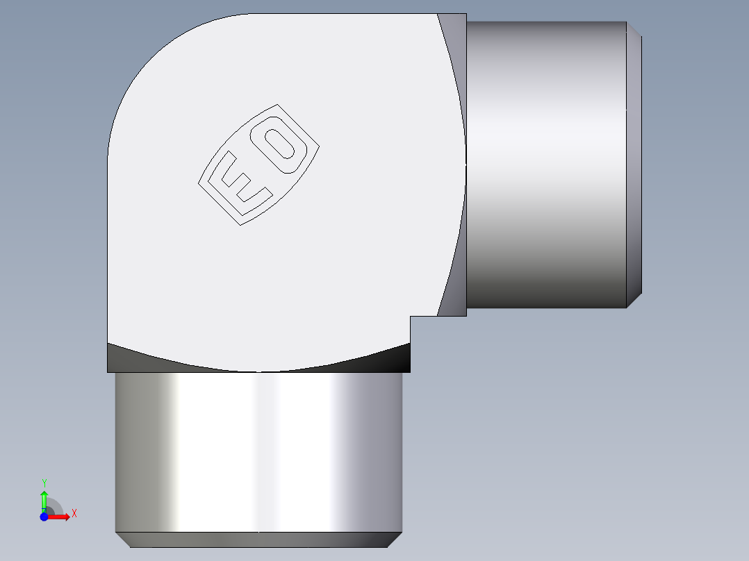 卡套式工业通用硬管接头EO_Union_elbow_W12LCFX前视图