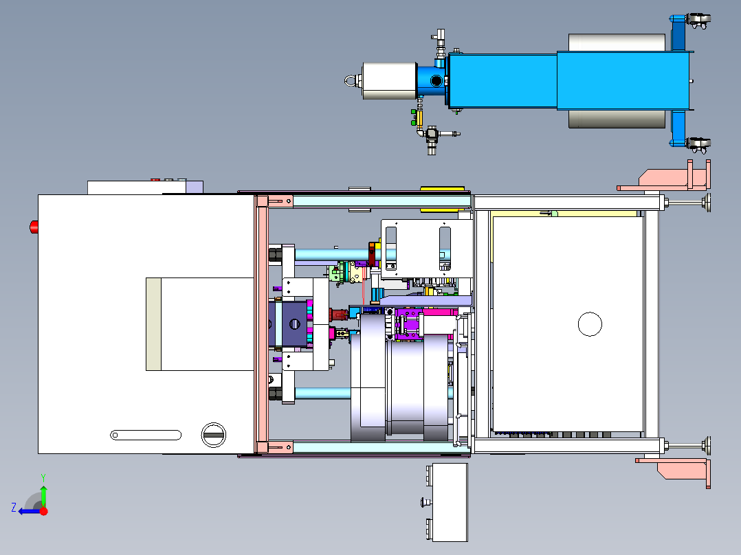 汽车座椅手动滑轨锁夹器组装机step右视图