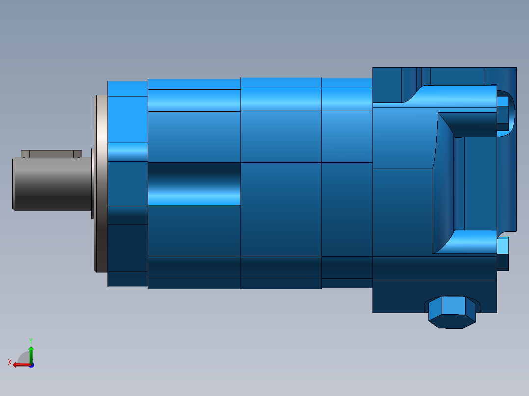 伊顿2K-100摆线液压马达平键轴后视图
