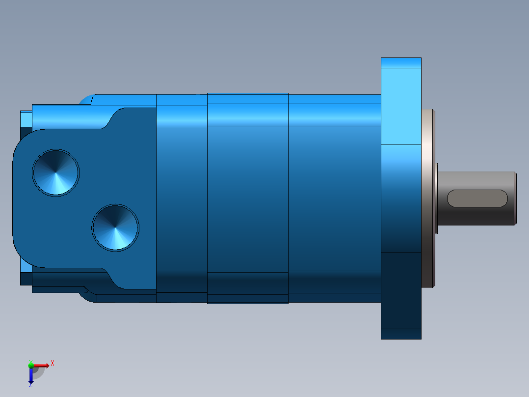 伊顿2K-100摆线液压马达平键轴俯视图