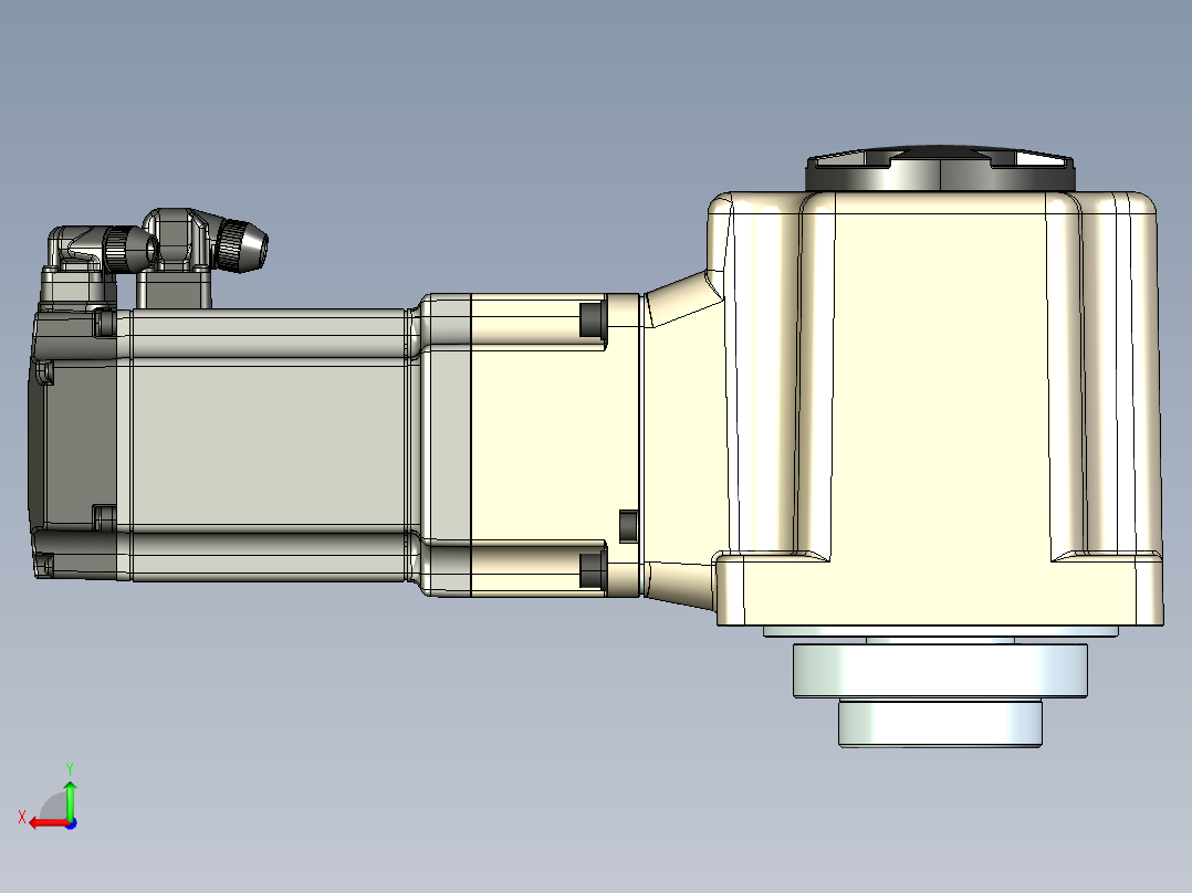 -MG直角法兰伺服减速电机130mrf1后视图