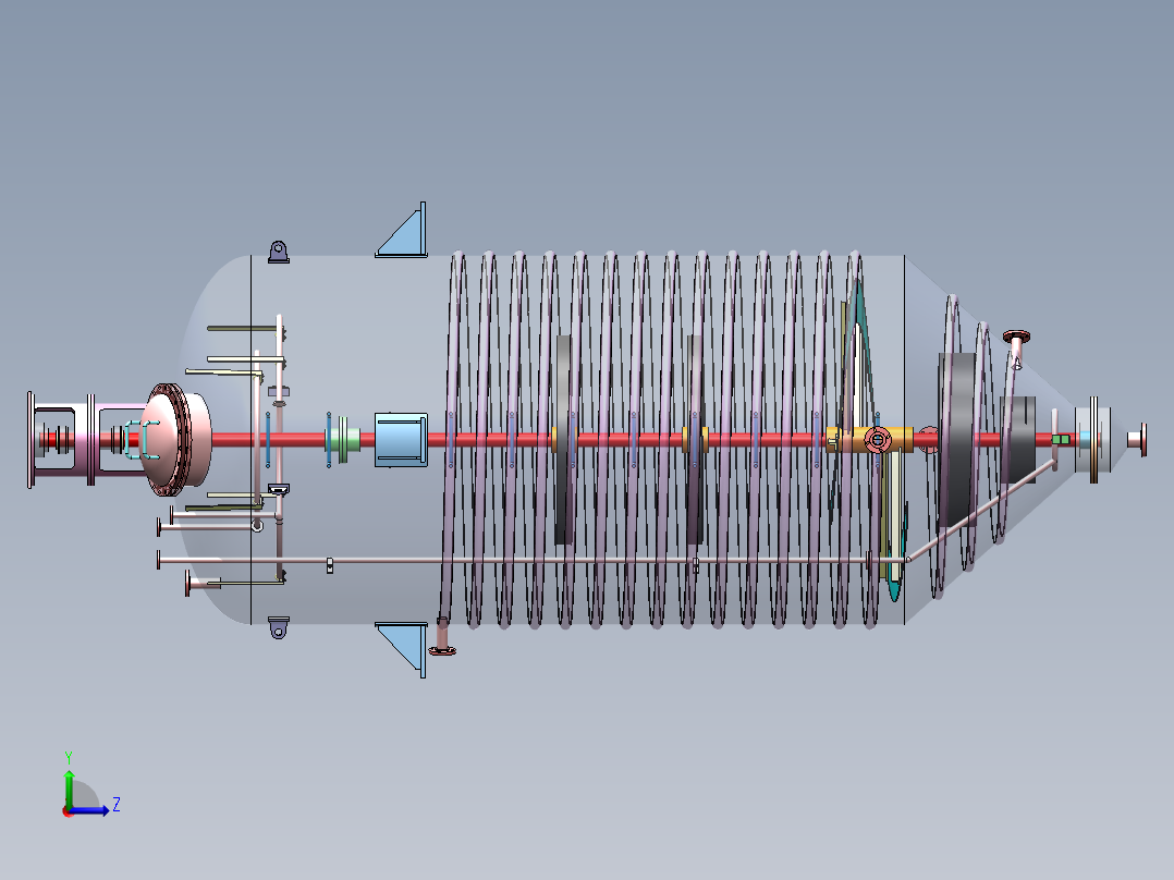 搅拌器反应器发酵容器左视图