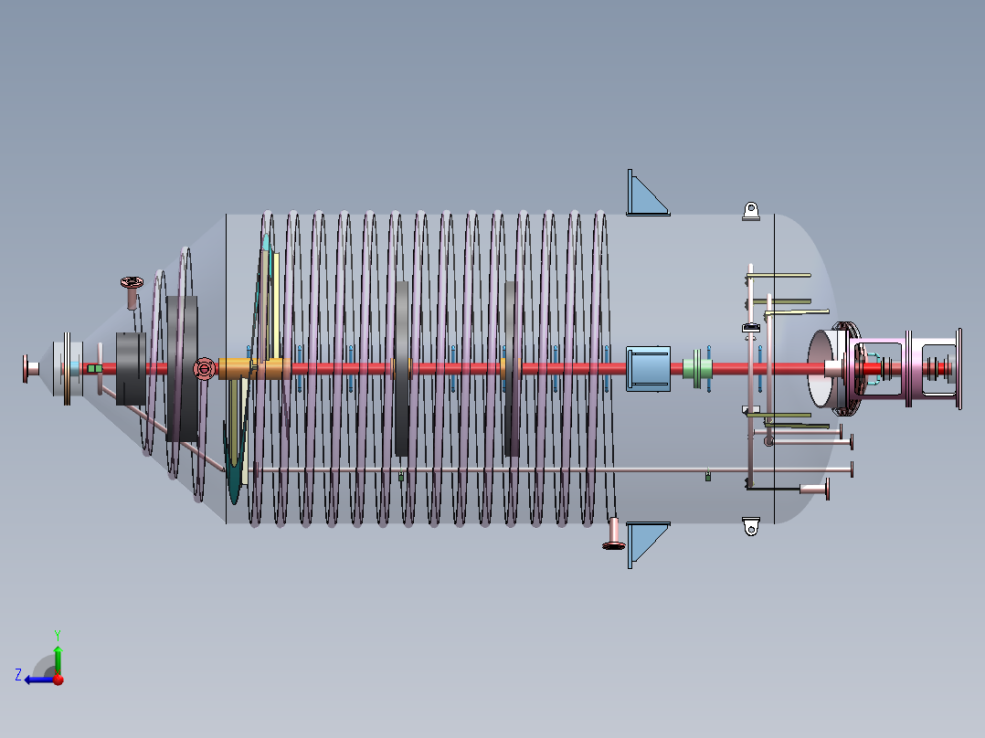 搅拌器反应器发酵容器右视图