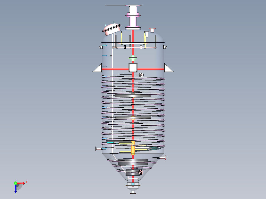 搅拌器反应器发酵容器俯视图