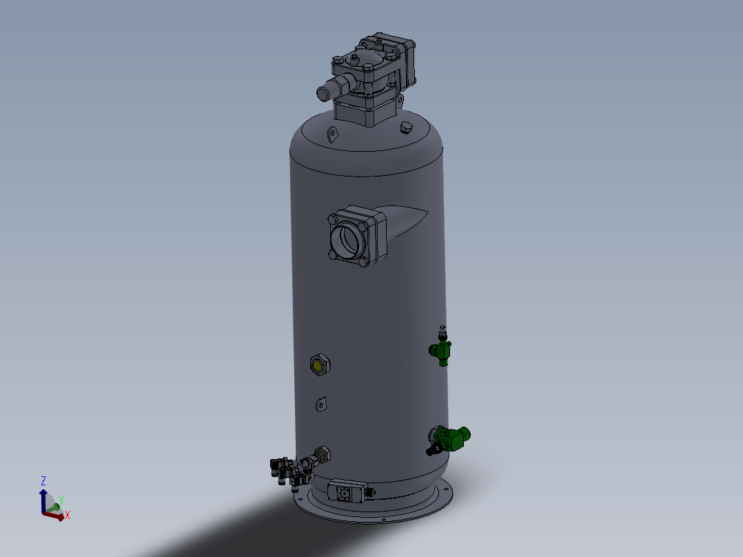 压力容积、钢制的储气罐主视图