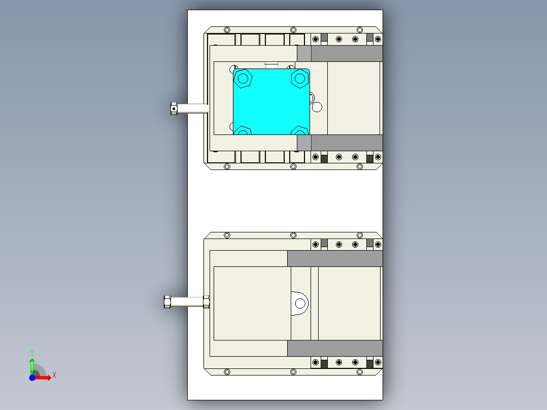 小型压字模设备三维设计前视图