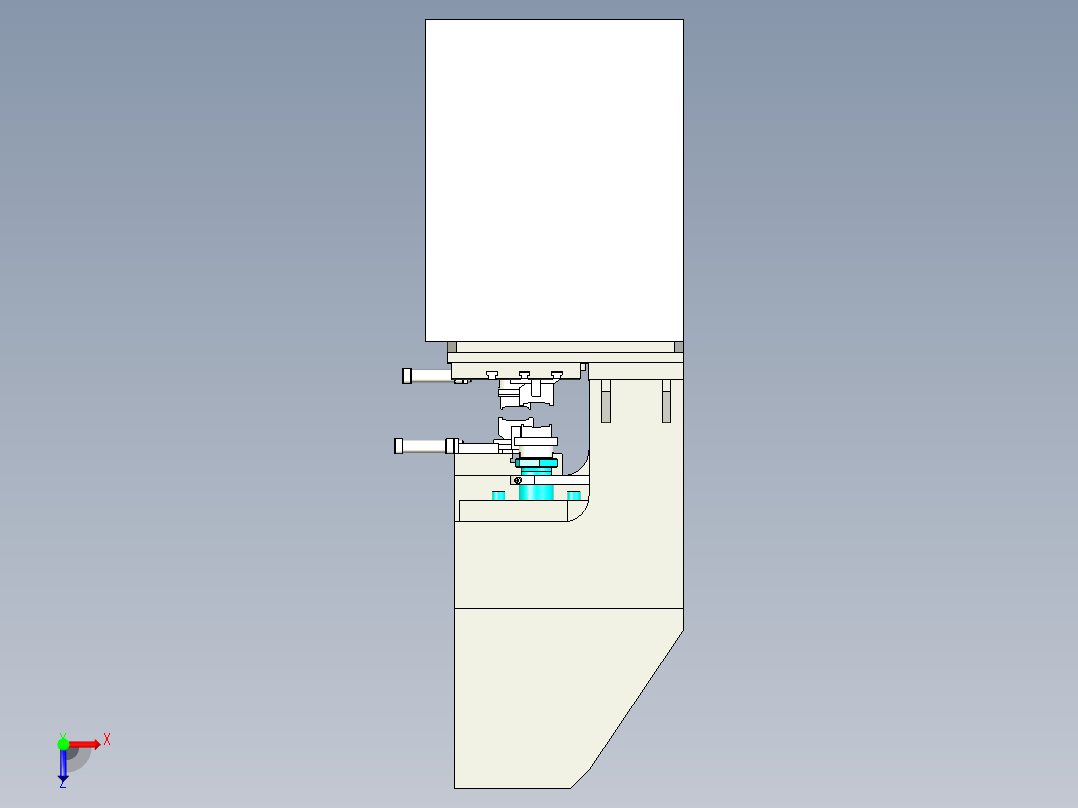 小型压字模设备三维设计俯视图