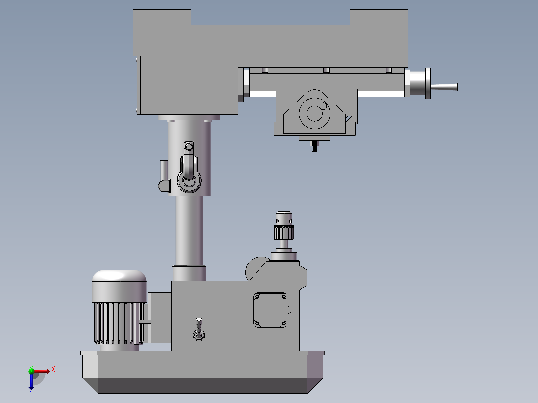 普通小型台钻的自动化改造设计含开题、SW三维及7张CAD图俯视图