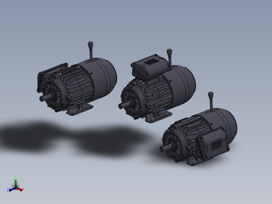 Nema W22制动电机Weg框架143T主视图