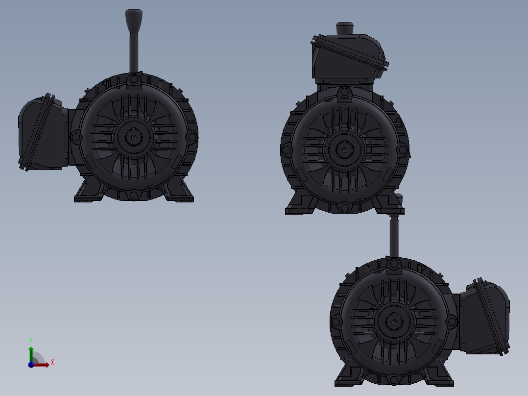 Nema W22制动电机Weg框架143T前视图