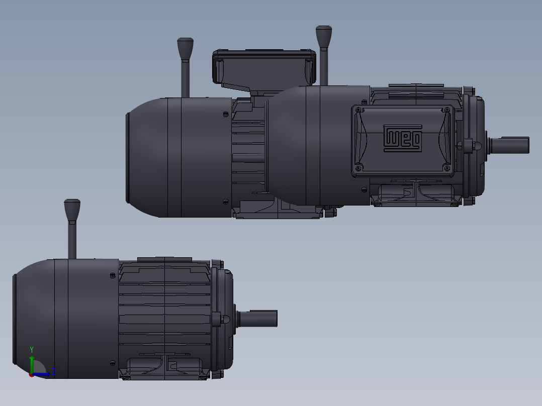 Nema W22制动电机Weg框架143T左视图