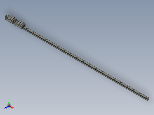 低组装型滑块标准型重载直线导轨LG2HL28-1360正等轴测缩略图