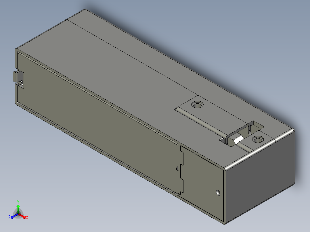 翻盖柜子锁免打孔外卖箱刷卡感应锁正等轴测图