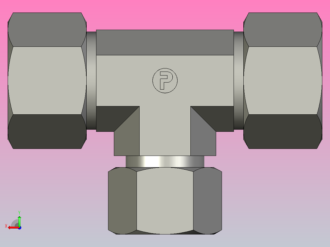 EO管接头三通异径管TR20 16 20SCF.igs后视图
