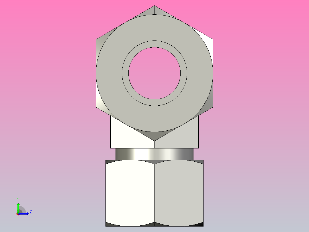 EO管接头三通异径管TR20 16 20SCF.igs左视图